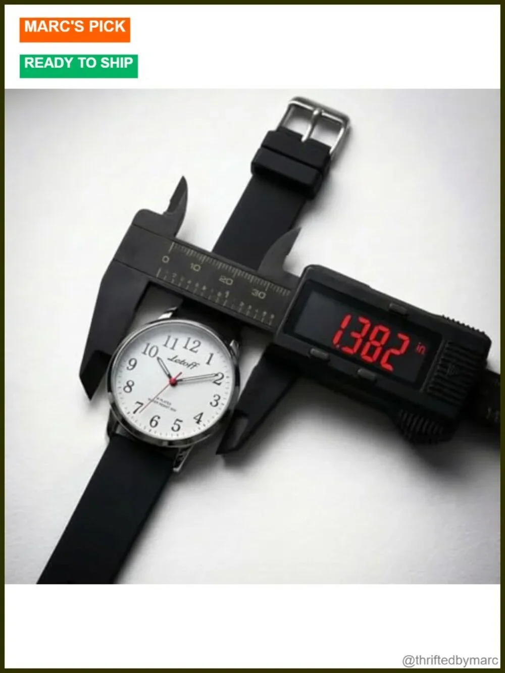 Analog Wrist Watch with Arabic Numerals, Non-Ticking Quartz Silicone Band